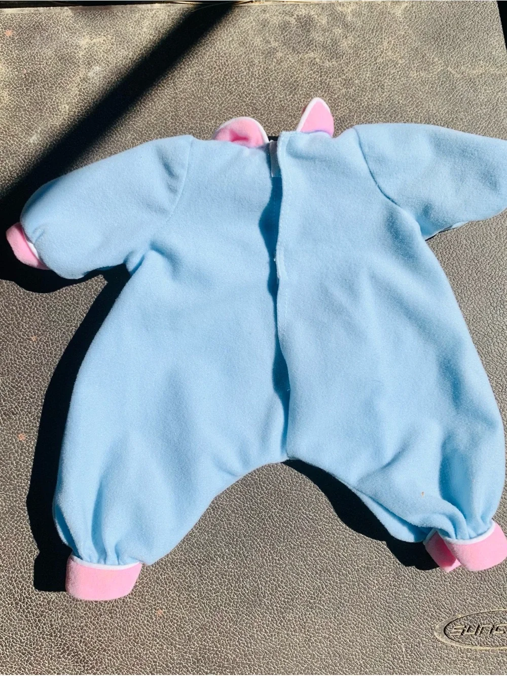 Baby doll toy Blue and Pink One-Piece Romper with Fish & Frog Embroidery